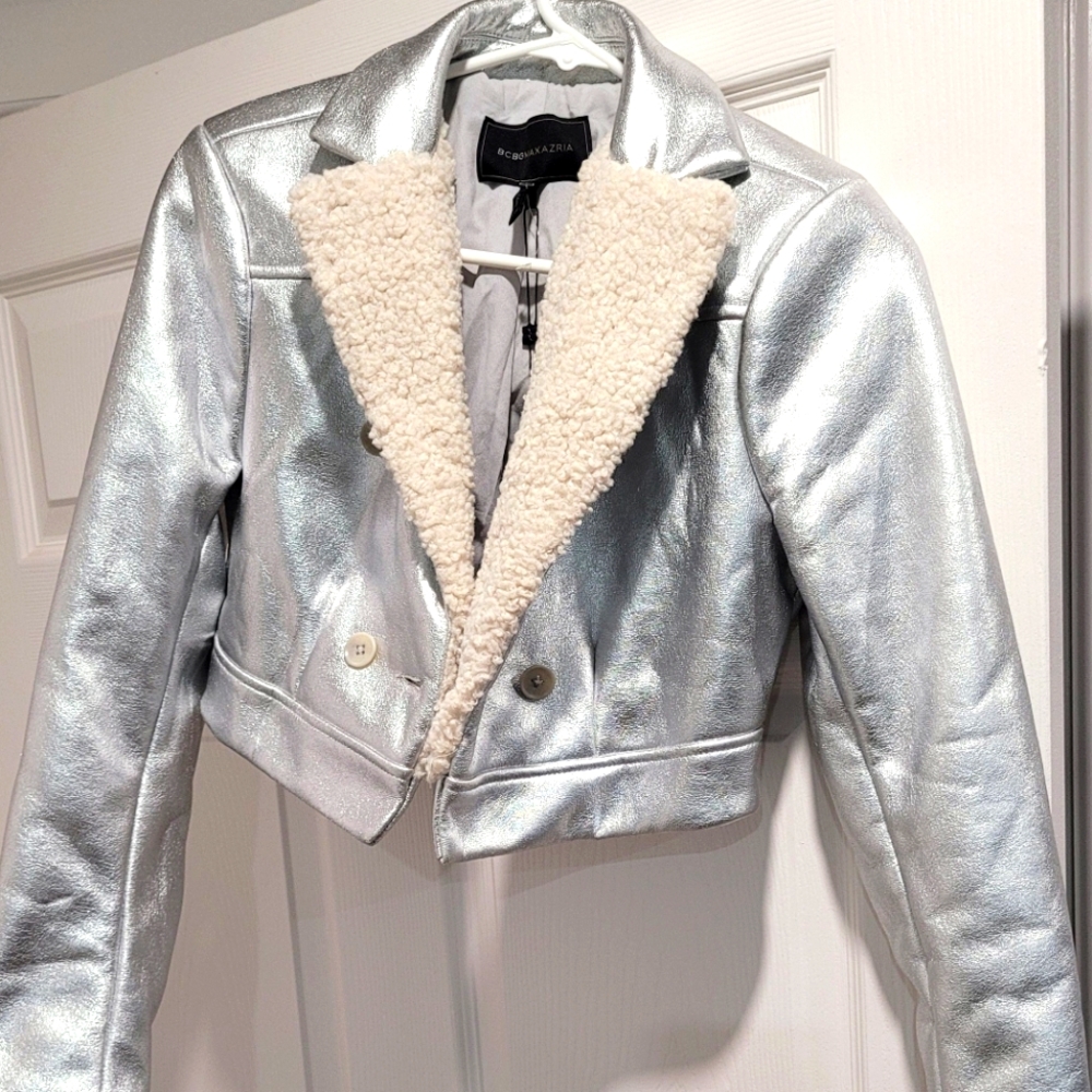 BCBGMAXAZRIA CROPPED METALLIC JACKET Size XXS - New With Tags